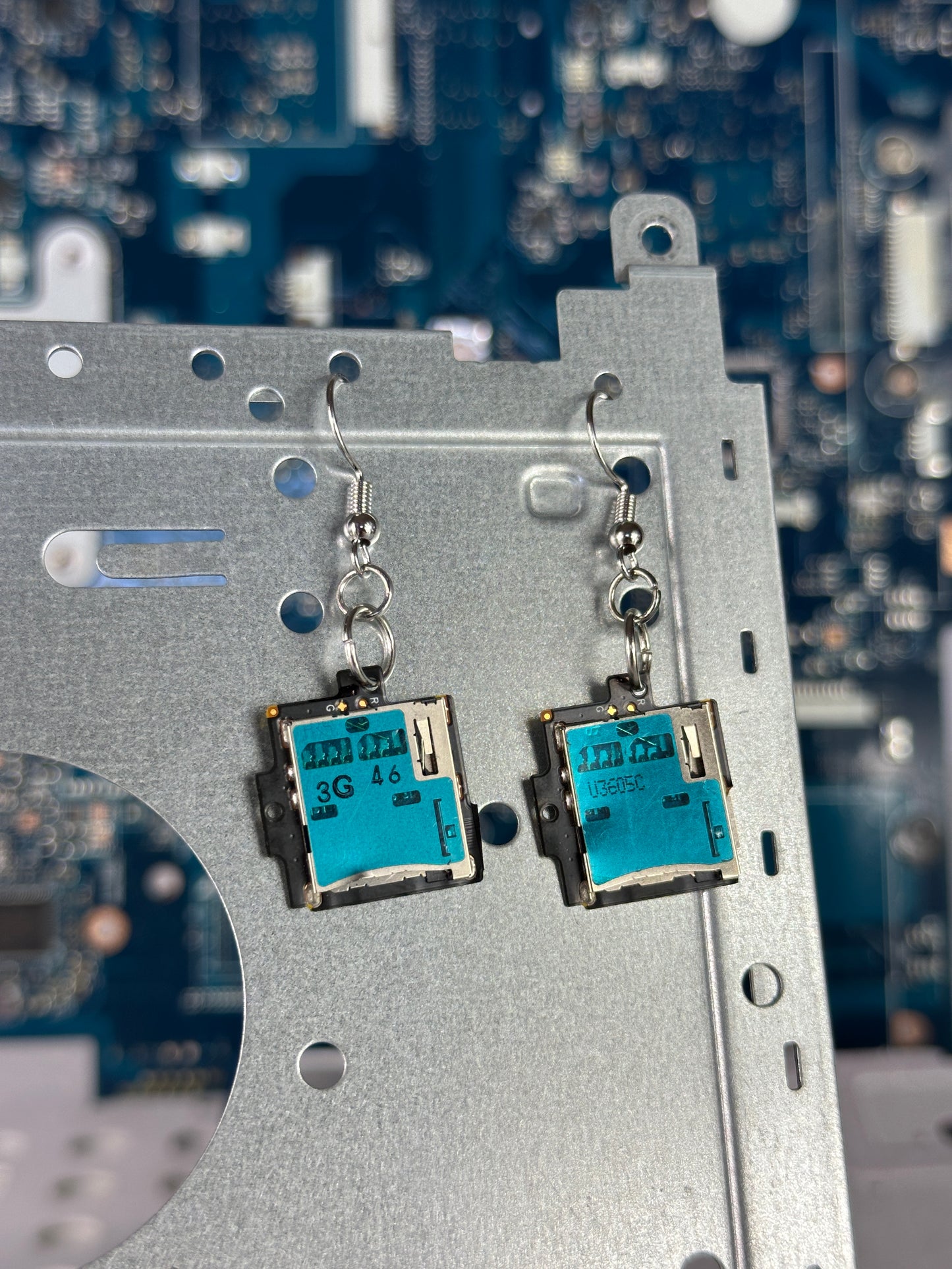 Blue Data Earrings